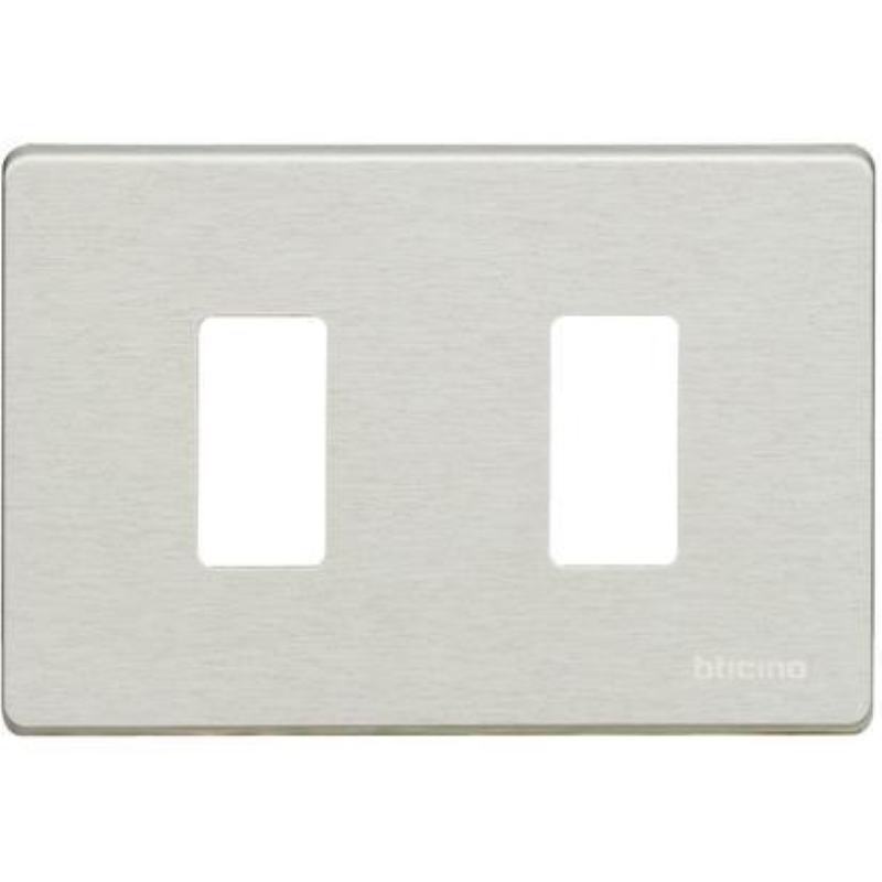 PLACCA 2 MODULI IN ALLUMINIO NATURALE MAGIC - 503/2/AL