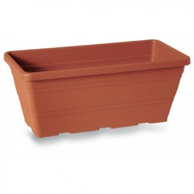 VASO RETTANGOLARE IN PLASTICA COLORE TERRACOTTA CAMPANA - CM.30
