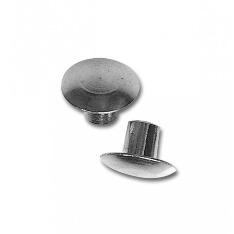 BORCHIA DADO OTTONE NICHELATO 4 MA - TESTA 11 MM - L.8 MM