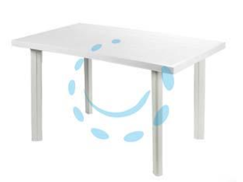 TAVOLO DA GIARDINO "VELO" BIANCO - cm.126x76x72h. - peso kg.8,8