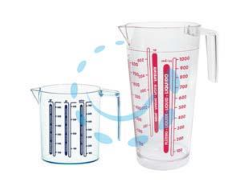 CARAFFA GRADUATA CON MANICO- grande lt.1 - ø cm.11x21h.