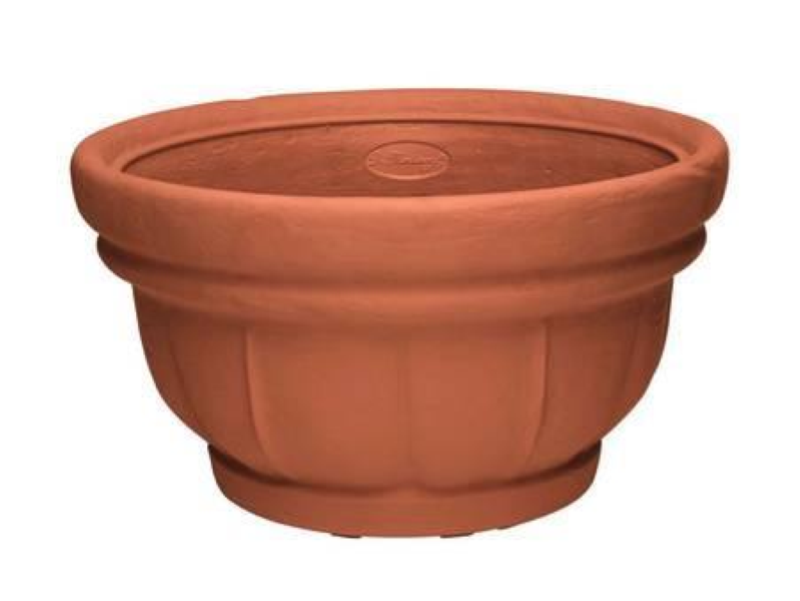 VASO LARA TONDO - 45, ø cm.42x23 h.- n plastica - color terracotta