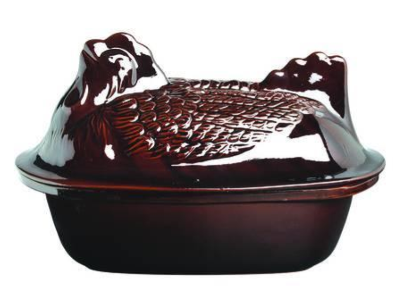 CUOCIPOLLO IN TERRACOTTA BRUNELLA- cm.38