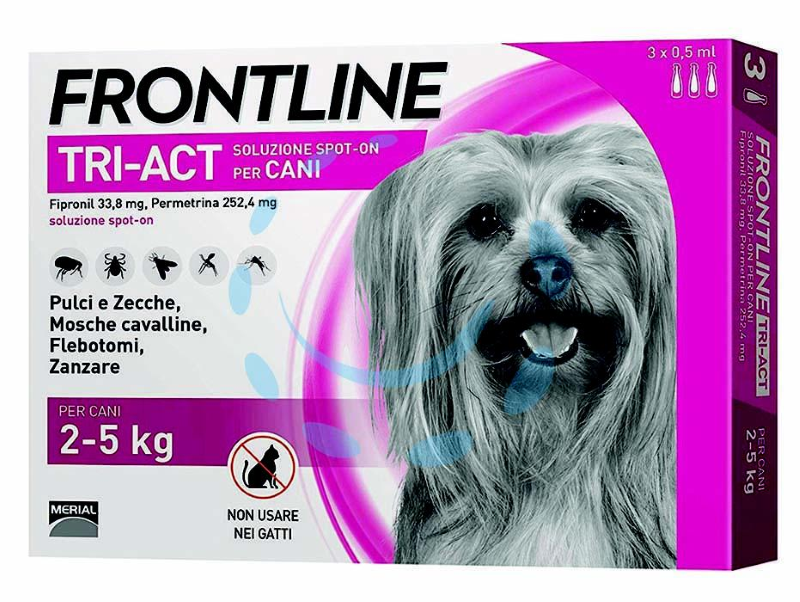 FRONTLINE TRI-ACT SPOT-ON PER CANI "XS" - in confezione da 3 pipette