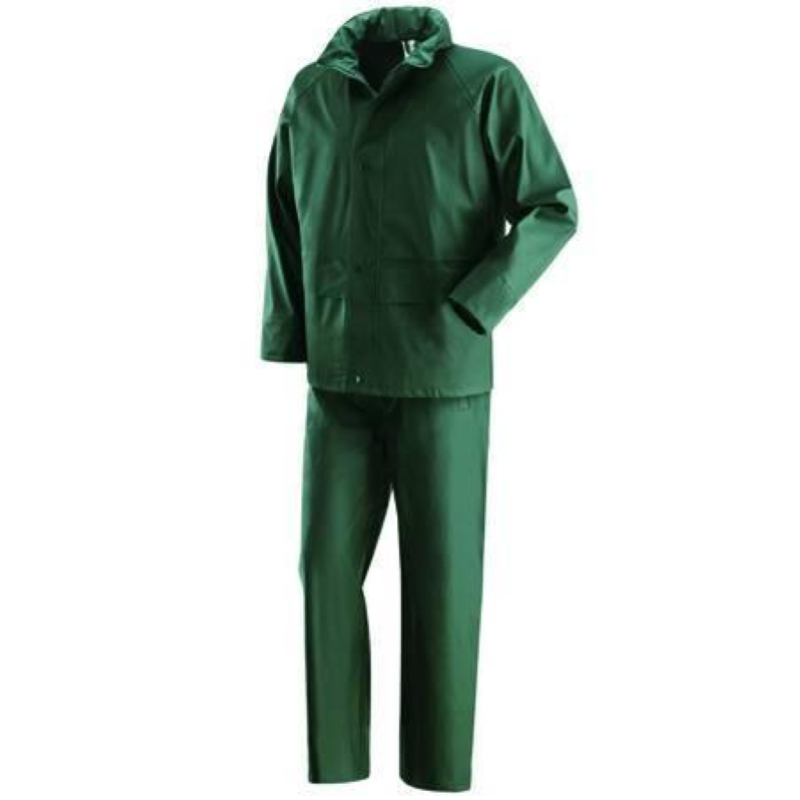 IMPERMEABILE GIACCA/PANTALONE IN POLIURETANO VERDE- tg.XL colore verde