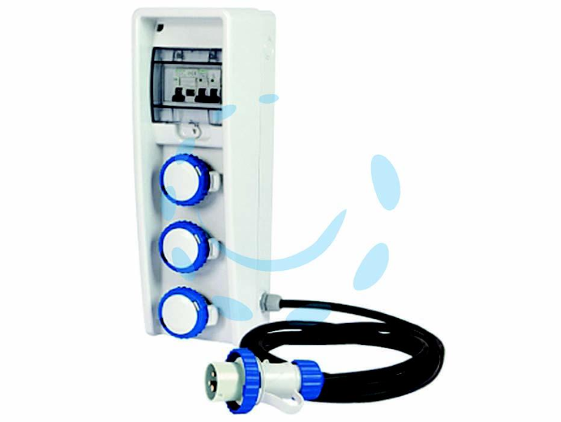 QUADRO ULISSE ASC PORTATILE CON MANIGLIA 3 PRESE INDUSTRIALI IP65