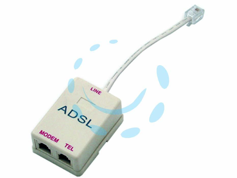 COMMUTATORE TELEFONICO 2 USCITE PLUG 6/2C PER LINEA ADSL