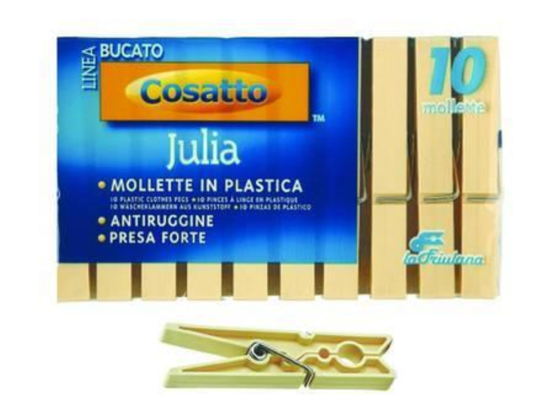 MOLLETTE JULIA AVORIO POLIPROPILENE E MOLLA ACCIAIO ZINCATO PZ.10