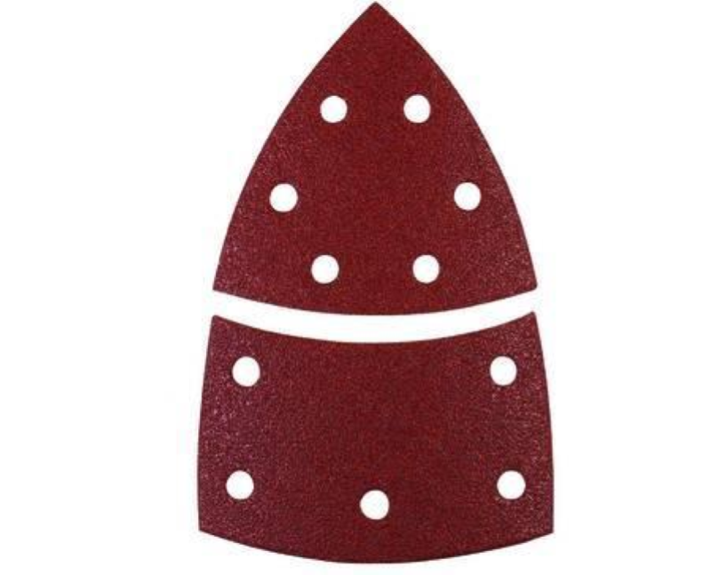 FOGLI CARTA ABRASIVA TRIANGOLARI A DELTA CON VELCRO FORATI- grana 120 blister da pz.6