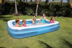 PISCINA "FAMILY" GONFIABILE RETTANGOLARE 2 ANELLI +3 ANNI - cm.305x183x46 - kg.6,55 (art.54150)