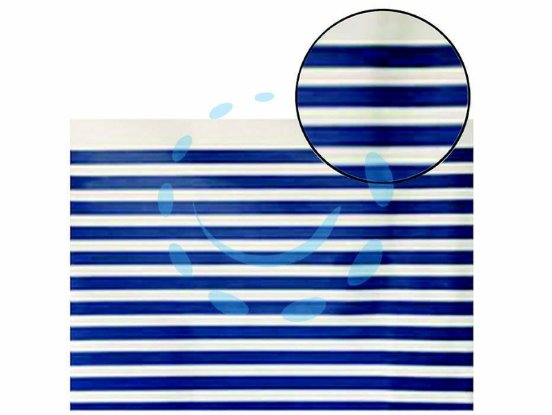 TENDA DOCCIA PEVA BIANCA/BLU "STRISCIA" - cm 120x200