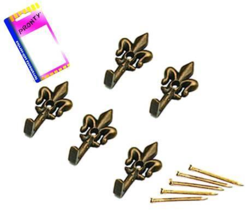 GANCIO PER QUADRI GIGLIO BRONZO MM.24