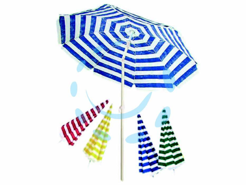 OMBRELLONE DA SPIAGGIA IN COTONE TONDO CM.200- colore bianco/giallo