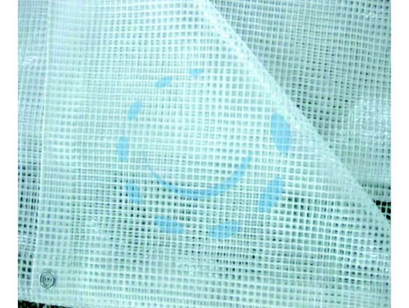 TELO TENDA PE RETINATO TRASPARENTE CON OCCHIOLI- cm.300x400