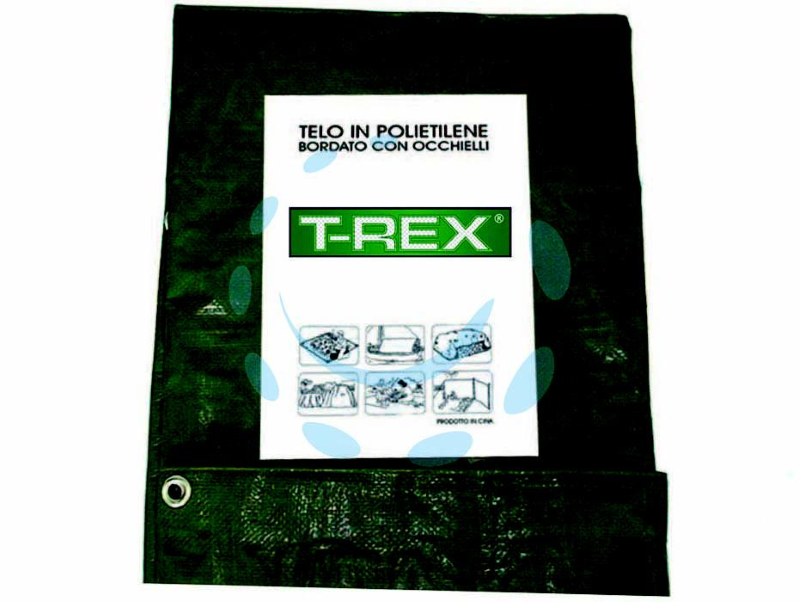 TELO OCCHIELLATO BORDATO CON ANGOLI RINFORZATI 100 GR. - mt.8x12 - gr.100 al mq. - colore verde/blu