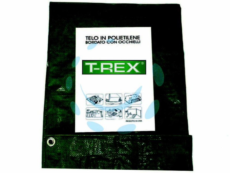 TELO OCCHIELLATO BORDATO CON ANGOLI RINFORZATI 200 GR. - mt.10x12 - gr.200 al mq. - colore verde/blu