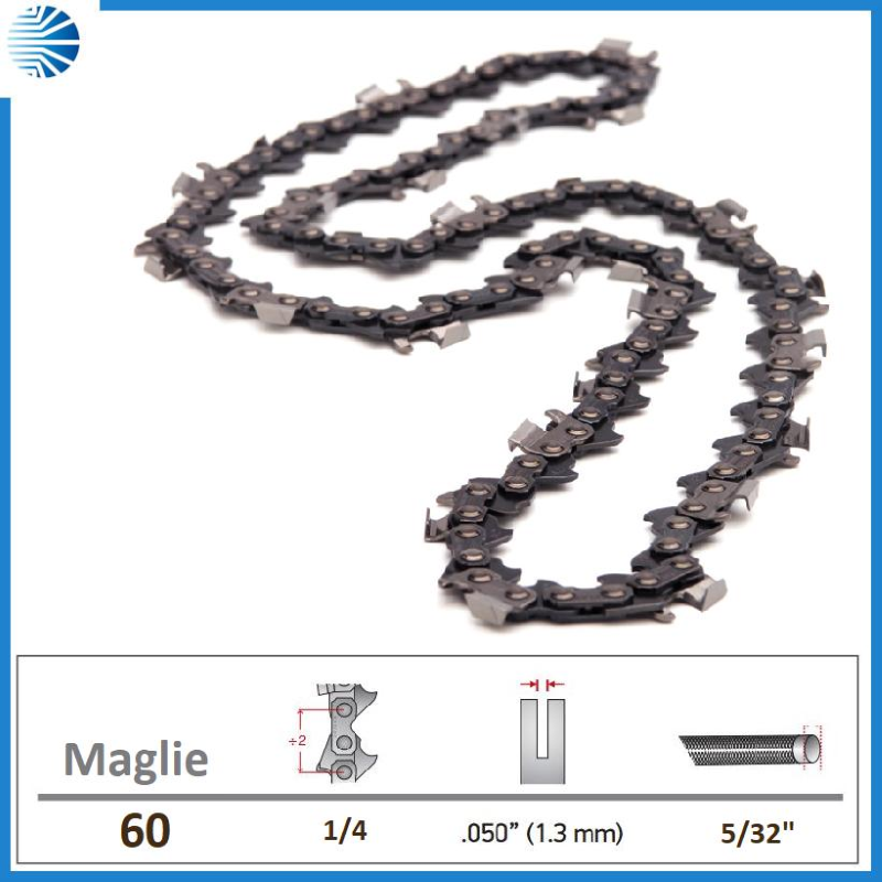 CATENA PER MOTOSEGA - mgl.60 passo 1/4", sp.050" (mm.1,3)
