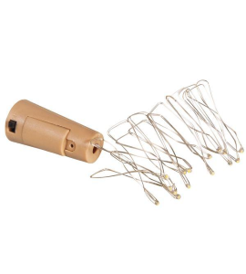 MICROLUCI 20 LED CON TAPPO BOTTIGLIA BIANCO FREDDO - FUNZIONA CON 3 BATTERIE LR44