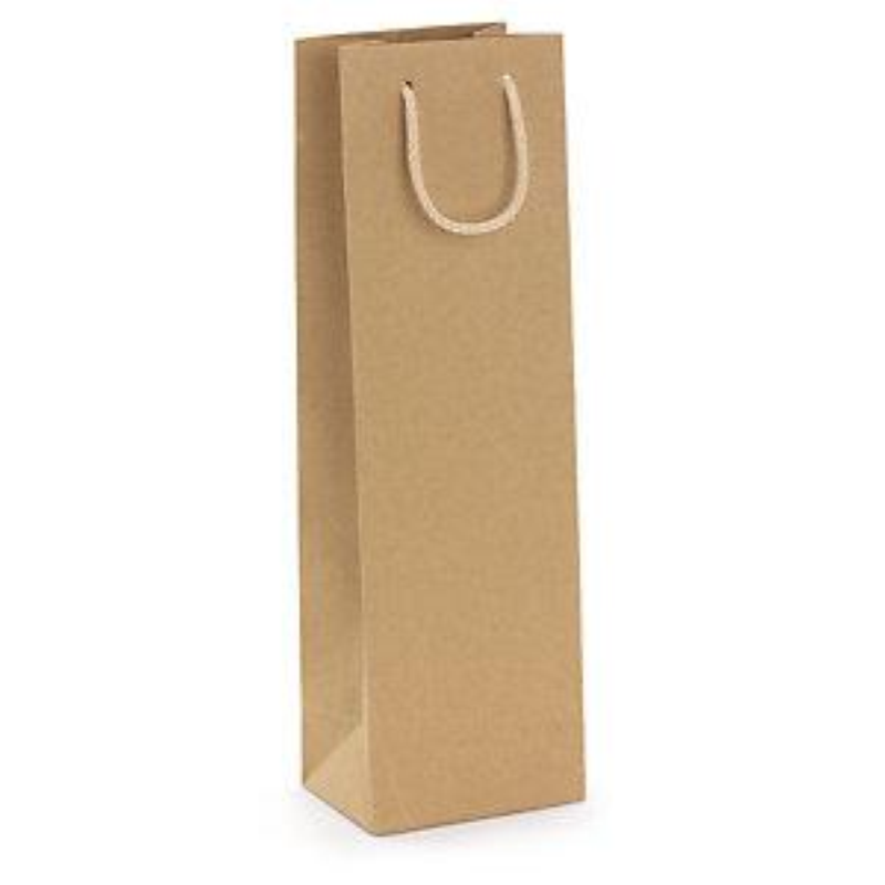 BUSTA CARTA PER BOTTIGLIE AVANA CM.12X39X9 CON MANIGLIA CORDONCINO