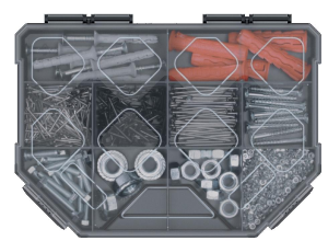 VALIGETTA PORTAMINUTERIA TAGER - mm.195x142x40h. - 10 scomparti fissi