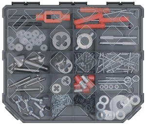 VALIGETTA PORTAMINUTERIA TAGER - mm.284x243x40h. - 18 scomparti fissi