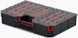 VALIGETTA PORTAMINUTERIA TAGER - mm.577x390x105h. - 23 scomp. amov. 2 scomp.fissi