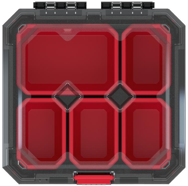 VALIGETTA PORTAMINUTERIA TITAN - mm.280x280x110h. - 6 vaschette amovibili