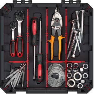 VALIGETTA PORTAMINUTERIA TITAN - mm.390x390x110h. - 12 vaschette amovibili