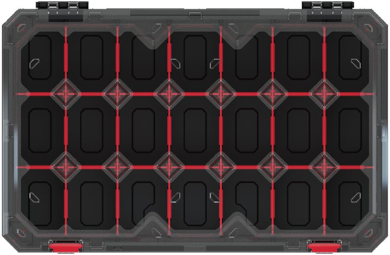 VALIGETTA PORTAMINUTERIA TITAN - mm.598x390x110h. - 21 vaschette amovibili