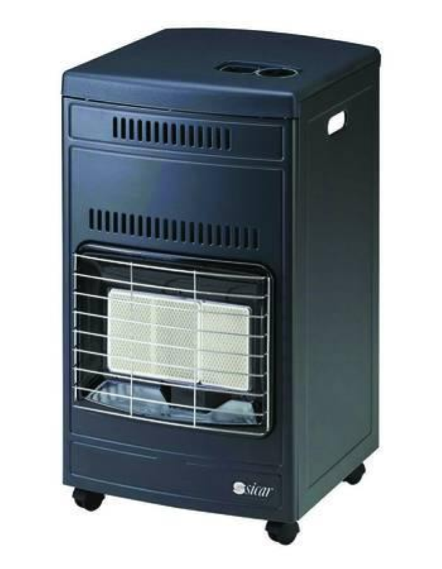 STUFA INFRAROSSI GPL VENTILATA 4200W GRIGIA- misure cm.40,5x44,5x77h. peso kg.14,5 - EURO92T