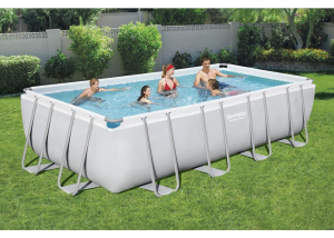PISCINA POWER STEEL RETTANGOLARE TELAIO PORTANTE CM.549X274X122 - Kg.110,3 -lt.14.812-filtro cartuccia (art.56465)