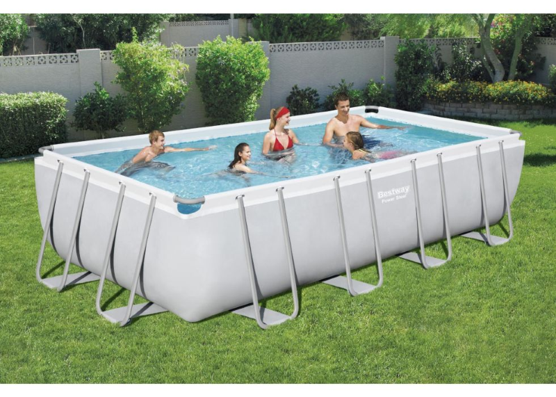 PISCINA POWER STEEL RETTANGOLARE TELAIO PORTANTE CM.549X274X122 - Kg.110,3 -lt.14.812-filtro cartuccia (art.56465)