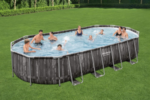 PISCINA POWER STEEL SET OVALE CON TELAIO PORTANTE CM.732X366X122H. -cm.732x366x122h - capacità lt.24495 - (art.5611T)