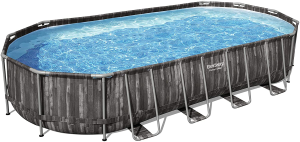 PISCINA POWER STEEL SET OVALE CON TELAIO PORTANTE CM.732X366X122H. -cm.732x366x122h - capacità lt.24495 - (art.5611T)