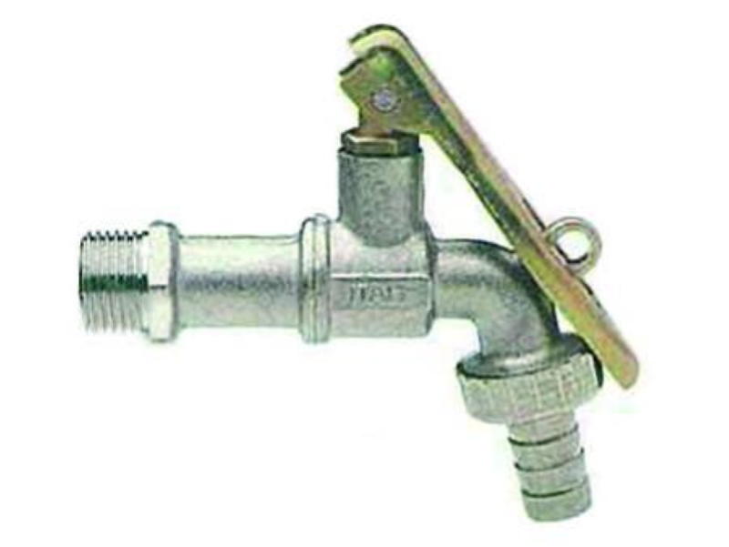 RUBINETTO A SFERA CON MANIGLIA A LEVA CON PORTALUCCHETTO ART.144- M 3/4" con portagomma F 3/4"