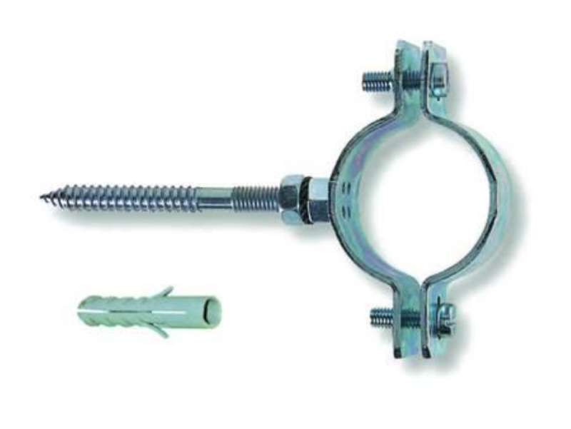 COLLARI PESANTI IN ACCIAIO ZINCATO PER TUBI - 1" p/tubi ø mm.32/36 tassello ø mm.10