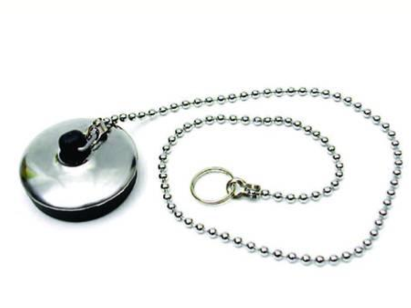 TAPPO CON CATENA A PERLINE E ANELLO- ø mm.38,5
