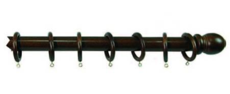 BASTONE IN LEGNO SENZA SUPPORTI Ø MM.35 NOCE- cm.300