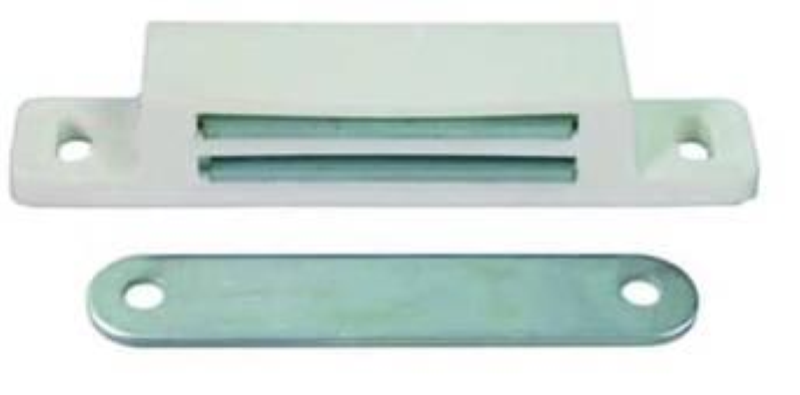 CRICCHETTO MAGNETICO RETTANGOLARE GIGANTE - mm.87x20x15h. in plastica bianca