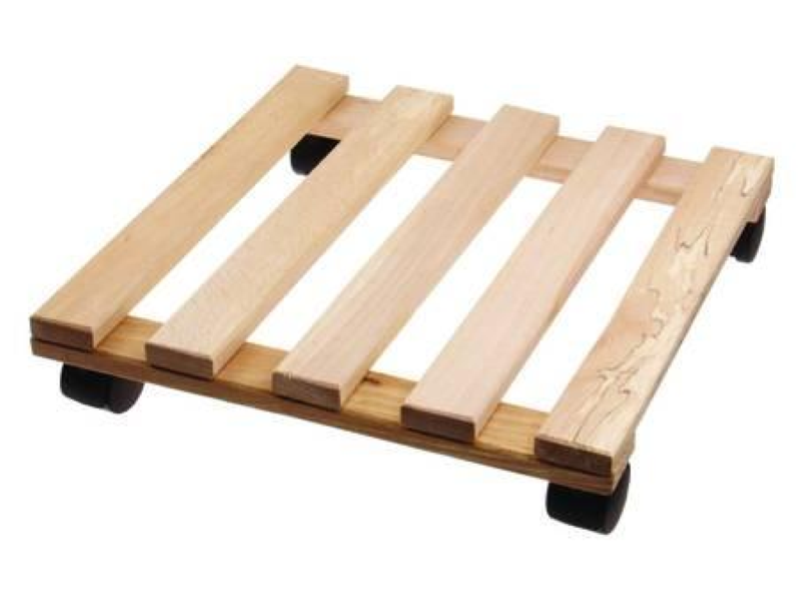 PORTAVASO CON RUOTE QUADRO IN LEGNO- cm 30x30 - spessore mm 15 - portata kg 30