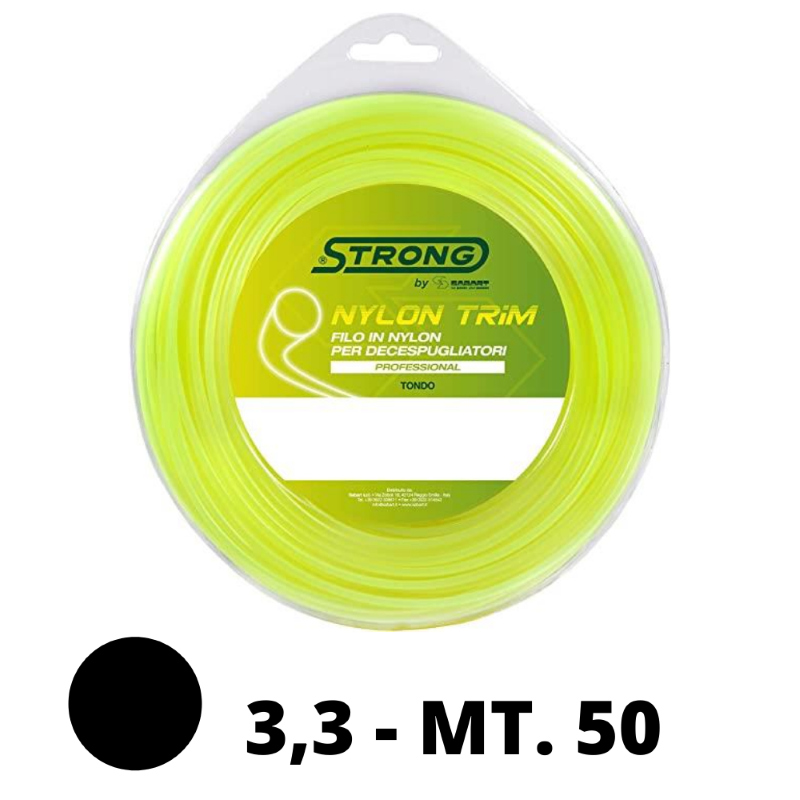 FILO PER DECESPUGLIATORE NYLON STRONG - TONDO MT.50 - mm.3,3