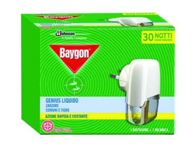 BAYGON GENIUS ELETTROEMANATORE BASE + RICARICA LIQUIDA 30 NOTTI