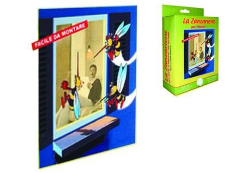 ZANZARIERA PER FINESTRE IN POLIESTERE CON NASTRO VELCRO 2 TELI - cm.150x180 - bianca