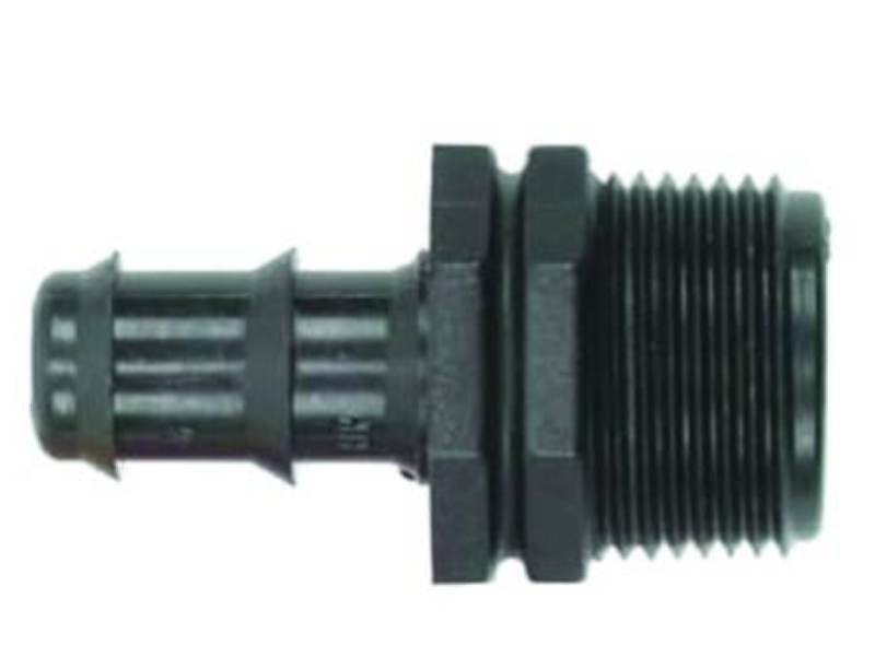 RACCORDO PORTAGOMMA CON FILETTO IN POLIPROPILENE- ø mm.16x  M 3/4"