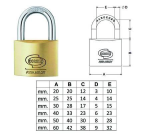 LUCCHETTO OTTONE ARCO NORMALE CIFRATURA UNICA KA PL110- mm.25 (PL1102500011000)