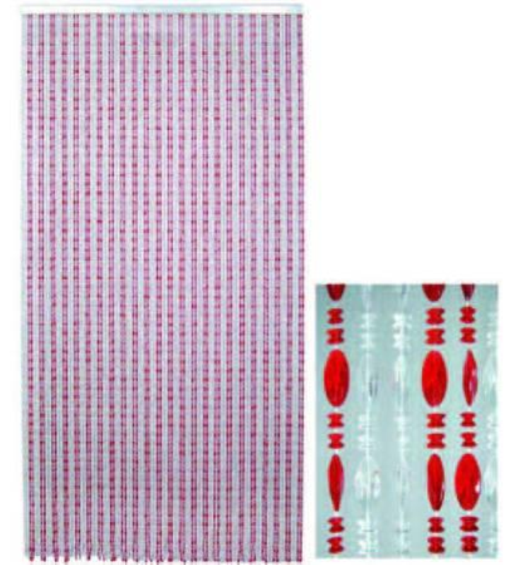 TENDA CORALLO ROSSO-CRISTALLO- 96 fili cm.120x230h.
