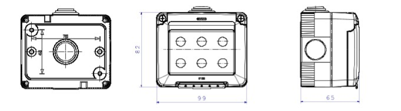 CONTENITORE SYSTEM STAGNO 3 POSTI GRIGIO RAL 7035 IP55 - GW27043