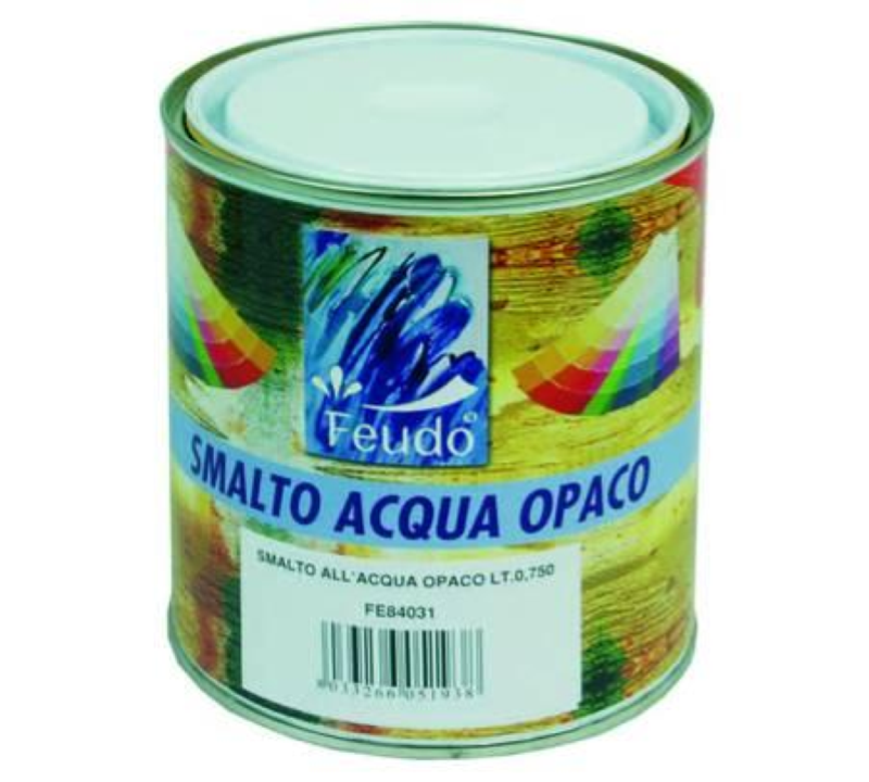 SMALTO ALL'ACQUA OPACO IN BARATTOLO (WASSER LACK LUX)- ml.750 bianco opaco