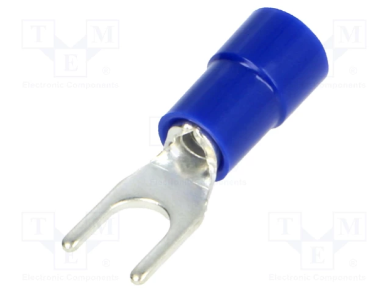 TERMINALI CAPICORDA · PREISOLATI IN PVC · FORCELLA - Blu 1.5 ÷ 2.5 - PER VITE 5 - 00226