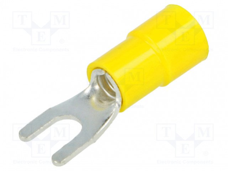 TERMINALI CAPICORDA · PREISOLATI IN PVC · FORCELLA - Giallo 4 ÷ 6 - PER VITE 4 - 00320